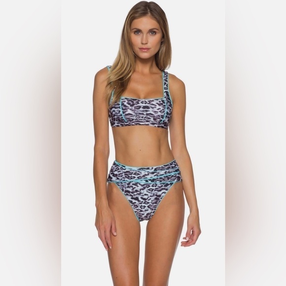 NWT Becca 2 Piece Set Animal Kingdom Leopard Bikini S M - Picture 1 of 9